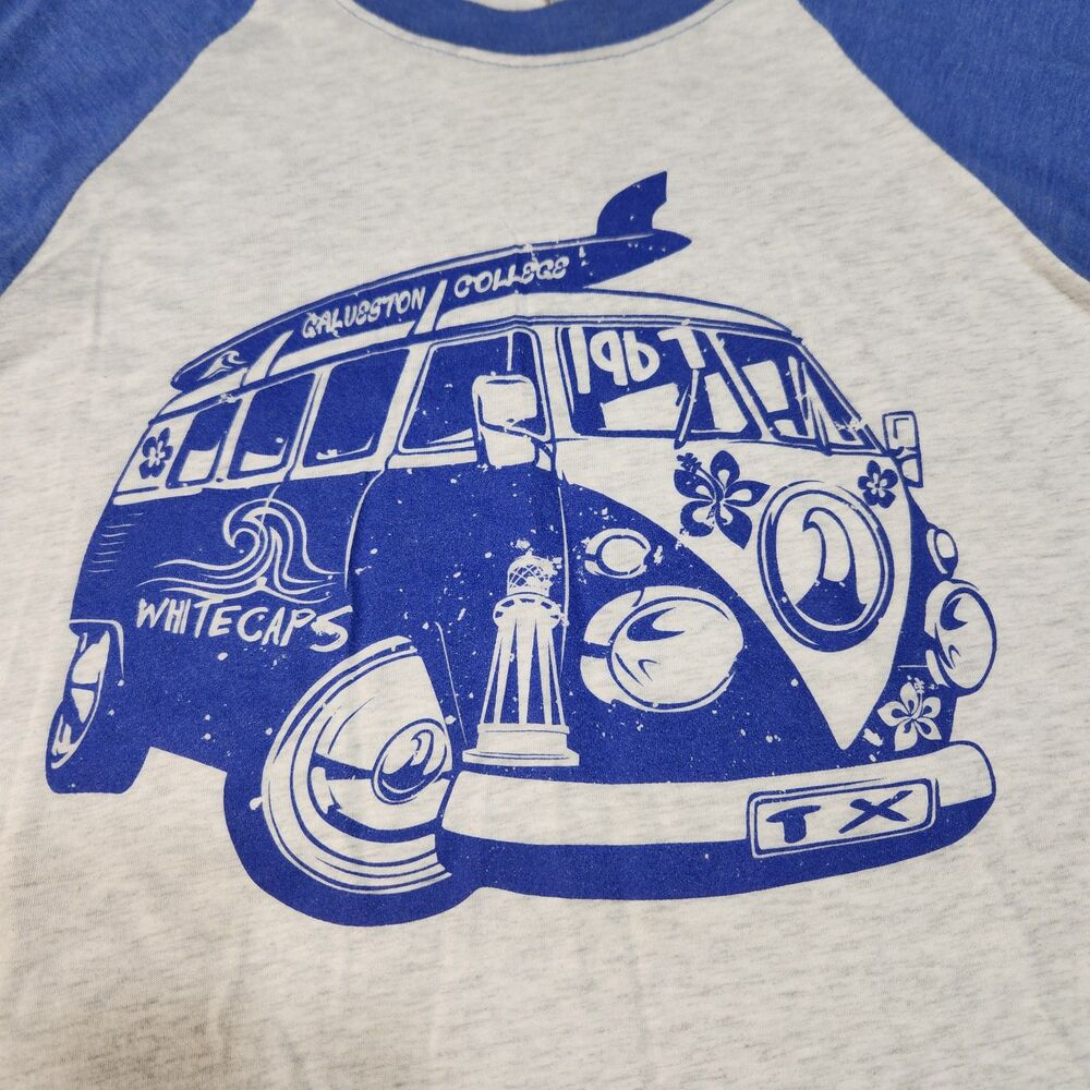 Next Level Galveston Collage Whitecaps Graphic 1/4 Sleeve T Sm.